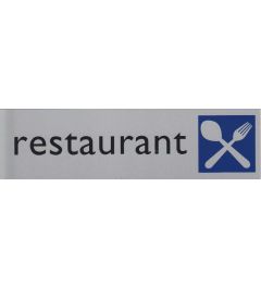 Cartel con pictogramas | Restaurante | 165 x 44 mm