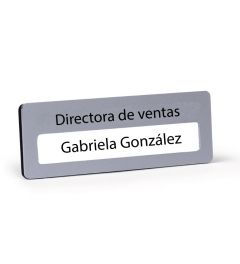 Placa identificativa 75x25mm | Logo: 75x10mm | Ventana: 1 línea | Aluminio | Personalizable