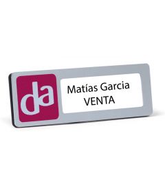 Placa identificativa 75x25mm | Logo: 75x10mm | Ventana: 1 línea | Aluminio | Personalizable